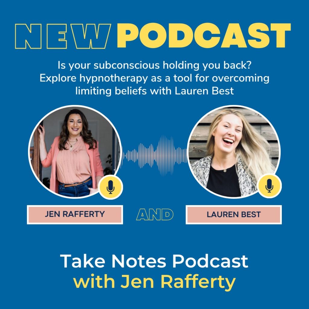 Pictures of Jen Rafferty and Lauren Best -new podcast promo